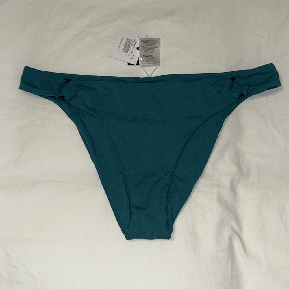 NWT O'Neill Saltwater Solids JADE Ring High Leg Bikini Bottom sz L